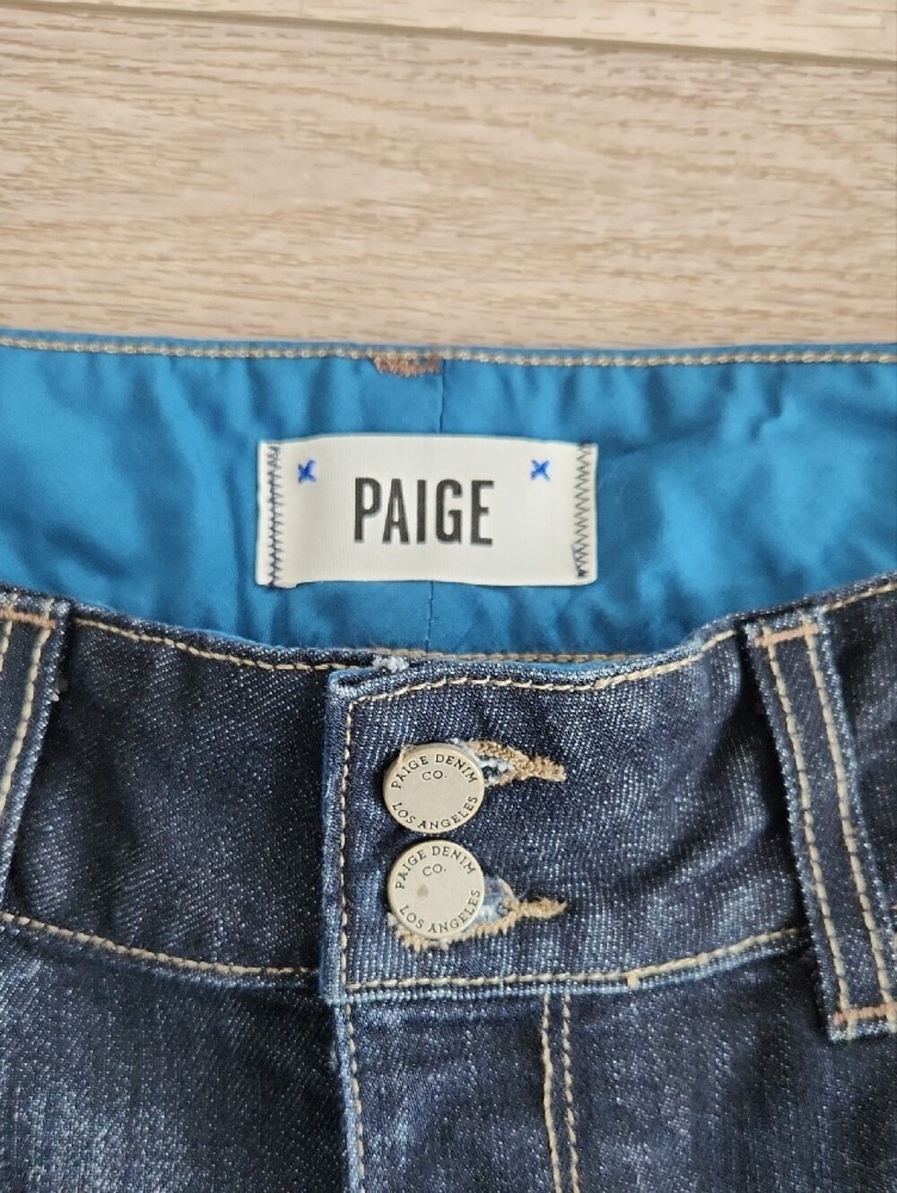 PAIGE Dark Indigo Flare Jeans Hidden Hills - Picture 5 of 15